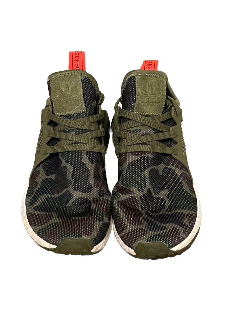 Adidas NMD XR1 Men’s Olive Cargo Duck Camo Green Orange BA7232 Sz 9